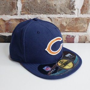 New ERA 59FIFTY Chicago Bears On Field HW Fitted Navy Hat/Cap Size 7-1/4 NWT!